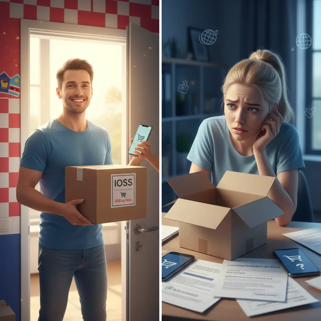 Ilustracija prikazuje paket s natpisom 