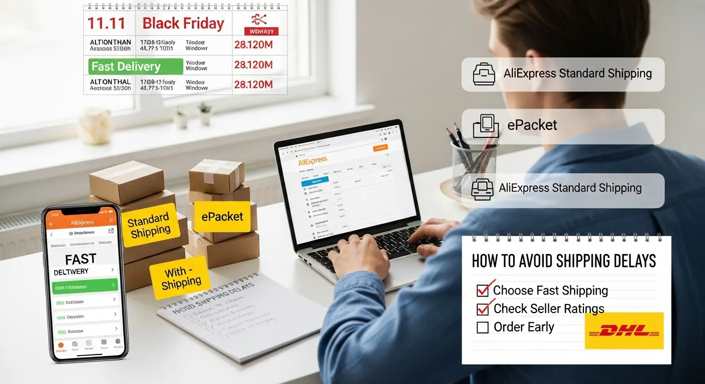 Kako biste izbjegli duge kašnjenja u isporuci tijekom AliExpress rasprodaja poput 11.11 ili Black Friday, birajte proizvode s oznakom 