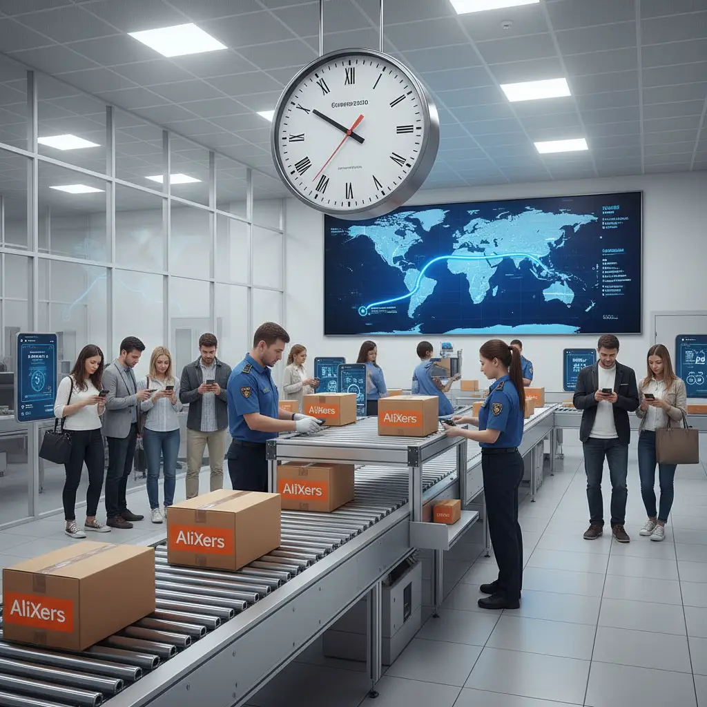 Poštanski službenik pregledava pakete iz Kine na carinskom pultu u Hrvatskoj, dok iza njega stoji natpis