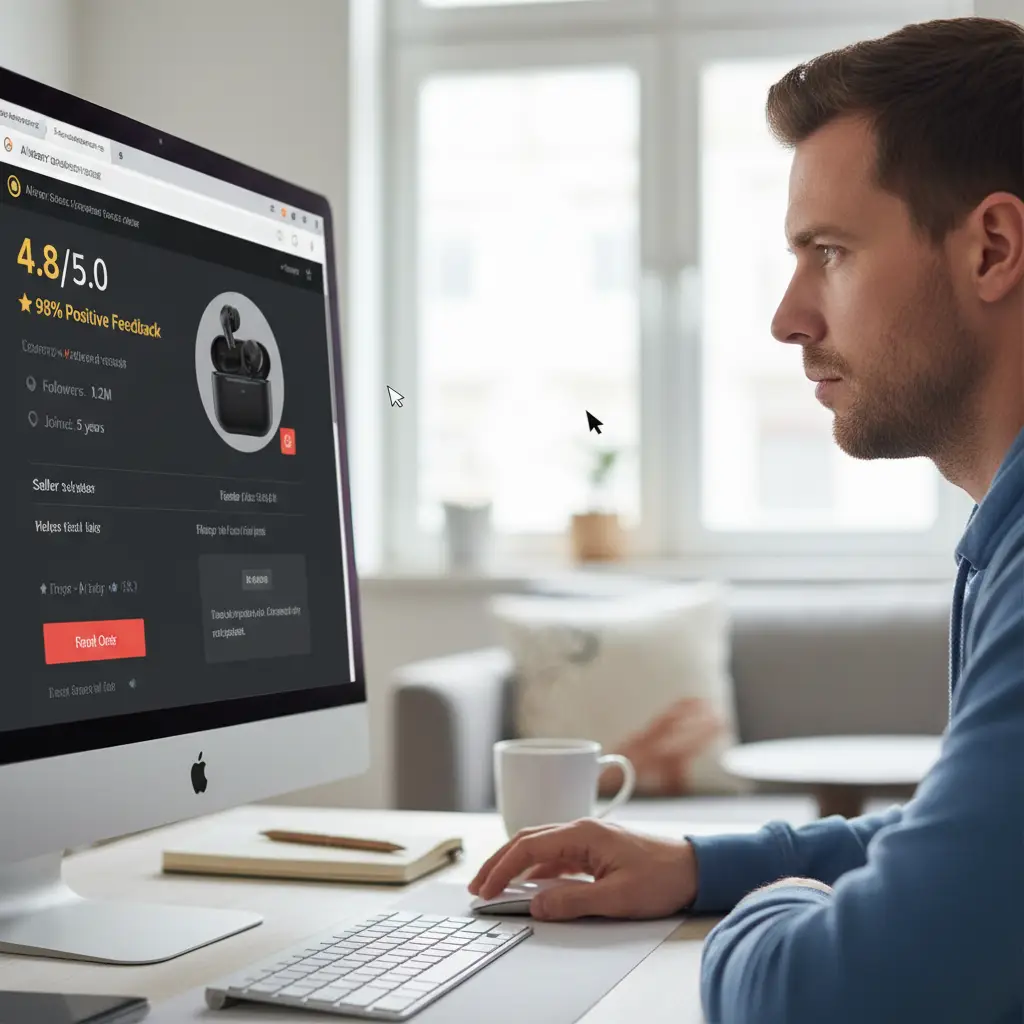 Prije naručivanja od novog prodavača na AliExpressu, provjerite ocjene prodavača, recenzije kupaca, broj narudžbi i detalje o proizvodu kako biste izbjegli moguće prijevare.