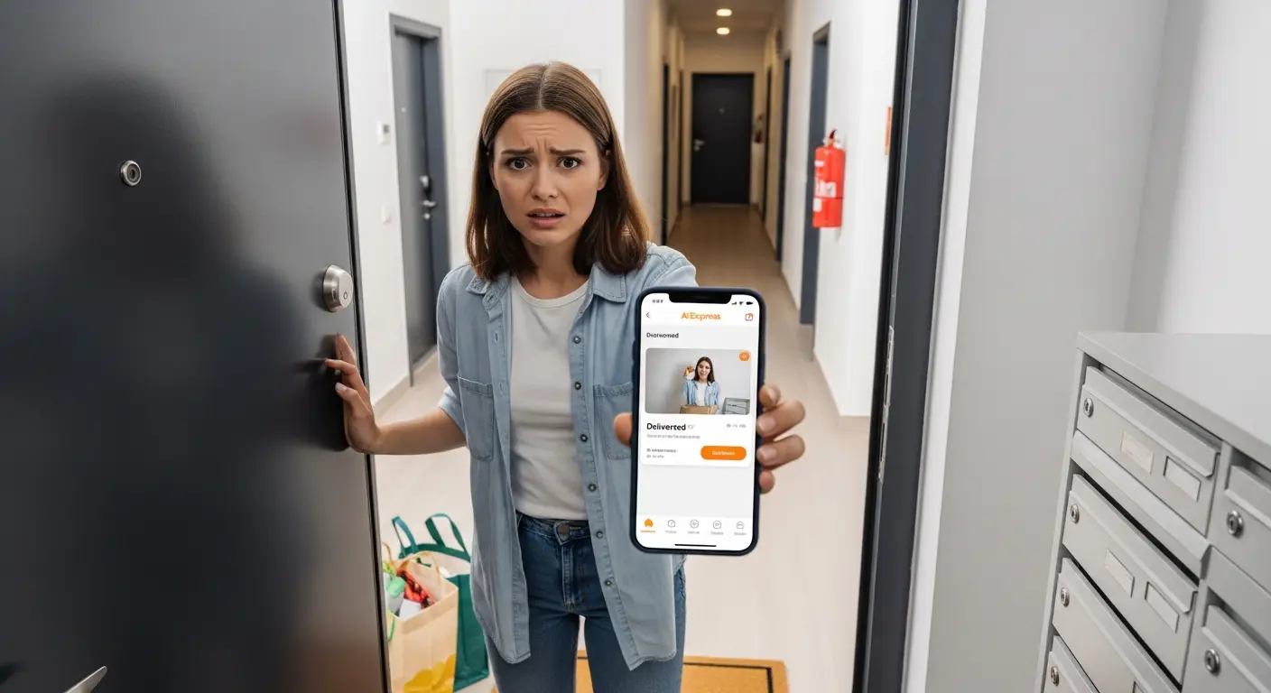 Slika prikazuje zabrinutu osobu kako gleda u prazan poštanski sandučić, držeći mobitel s prikazom obavijesti 