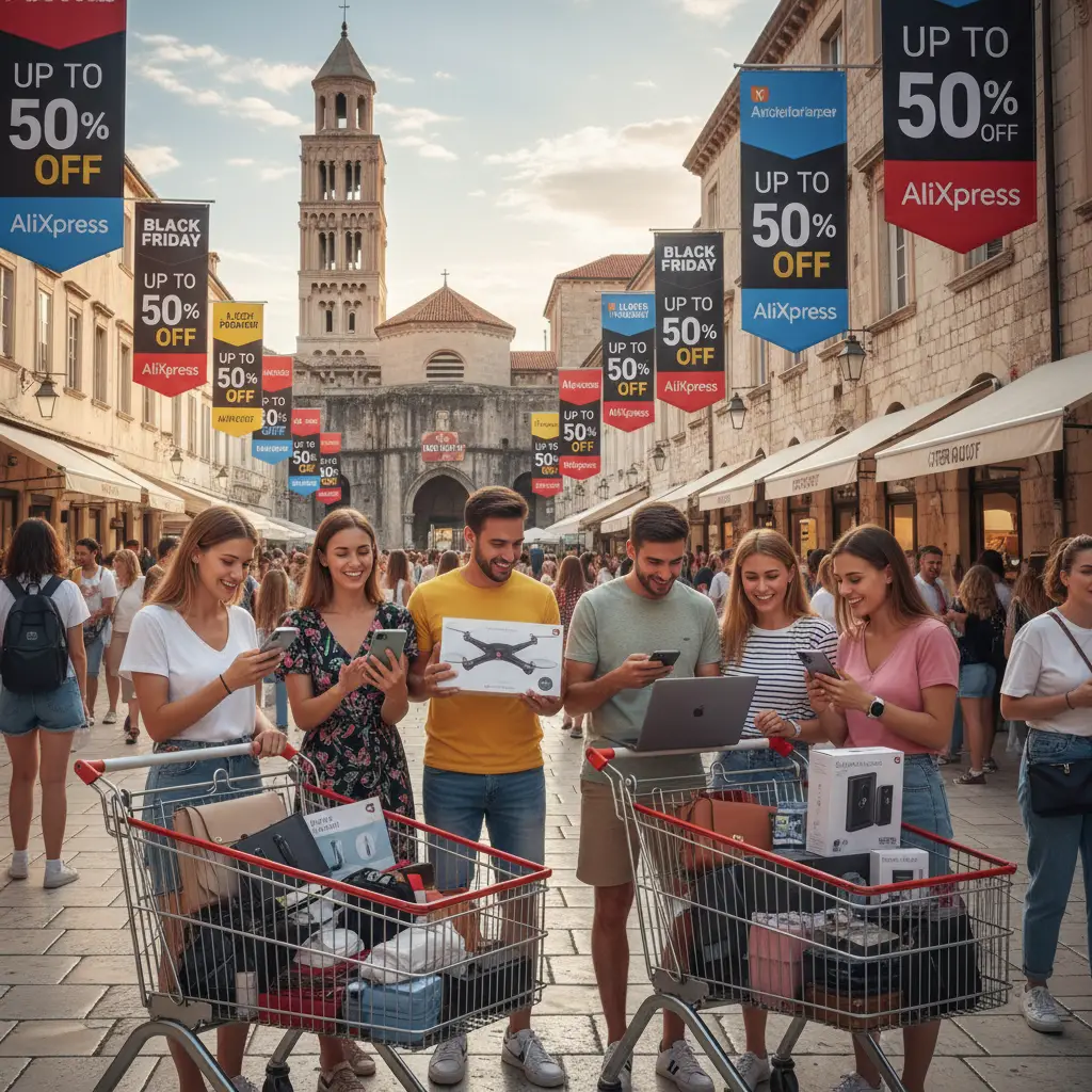 Tijekom Black Friday i Cyber Monday akcija na AliExpressu, kupci u Hrvatskoj mogu uživati u velikim popustima i posebnim ponudama na razne proizvode putem online kupovine.