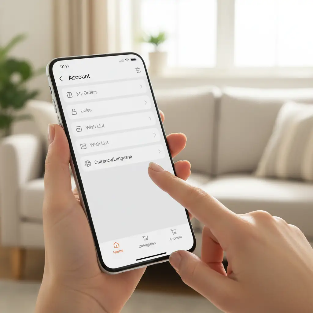 Za postavljanje valute i jezika na AliExpressu, kliknite na ikonu globusa ili 