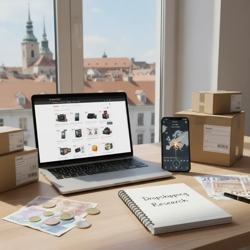 Online kupovina putem AliExpressa za dropshipping u Hrvatsku, prikaz proizvoda, dostave i korisničkog iskustva na digitalnom ekranu.