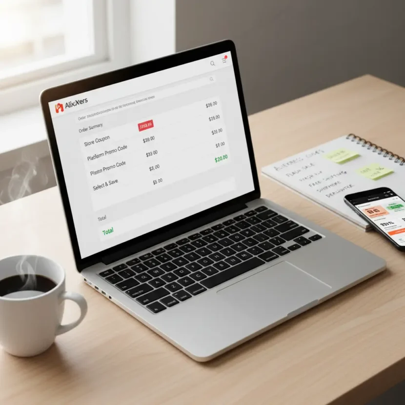 Korištenje više kupona pri online kupovini na AliExpressu za maksimalnu uštedu, prikaz postupka dodavanja i primjene kupona u košarici.