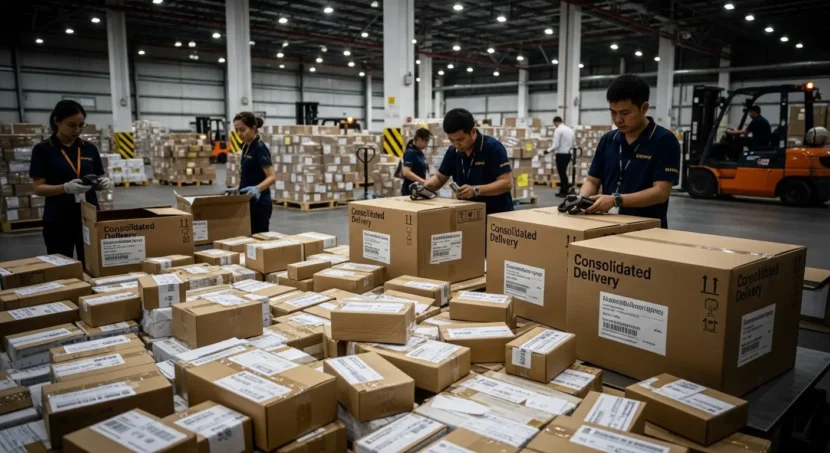 Konsolidirana dostava na AliExpressu: više narudžbi iz različitih trgovina se spaja u jednu pošiljku radi brže i povoljnije dostave online kupcima.