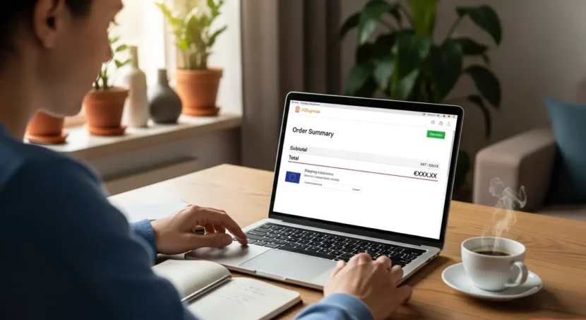 Online kupnja na AliExpressu za Hrvatsku – prikaz košarice s uključenim PDV-om na računu pri završetku narudžbe.