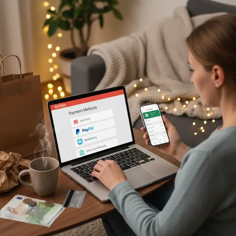 Kupovina na AliExpressu bez kreditne kartice, prikaz raznih alternativnih načina plaćanja poput PayPala, bankovnog transfera i prepaid kartica.